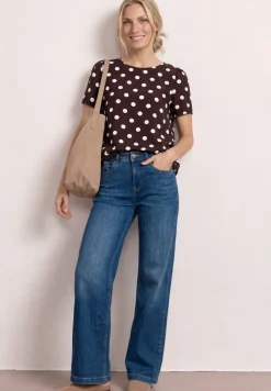 Blouseshirt met korte mouwen en ronde hals