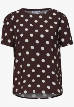Blouseshirt met korte mouwen en ronde hals