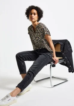 Blouse shirt met leopatroon