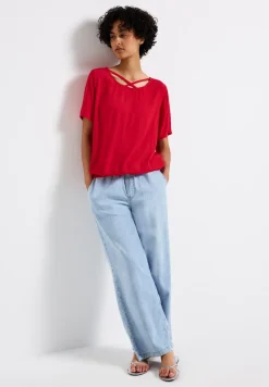 Blouse shirt met lintdetail