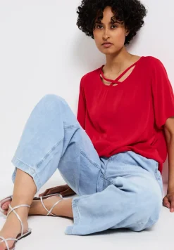 Blouse shirt met lintdetail