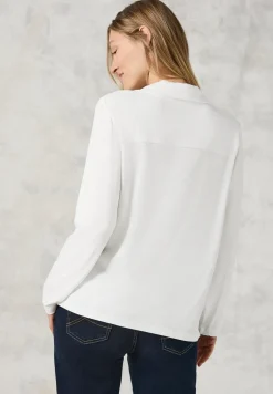 Blouse shirt met materiaalmix