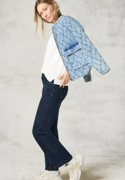 Blouse shirt met materiaalmix