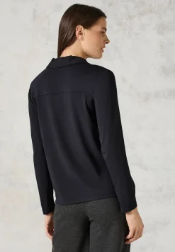 Blouse shirt met materiaalmix