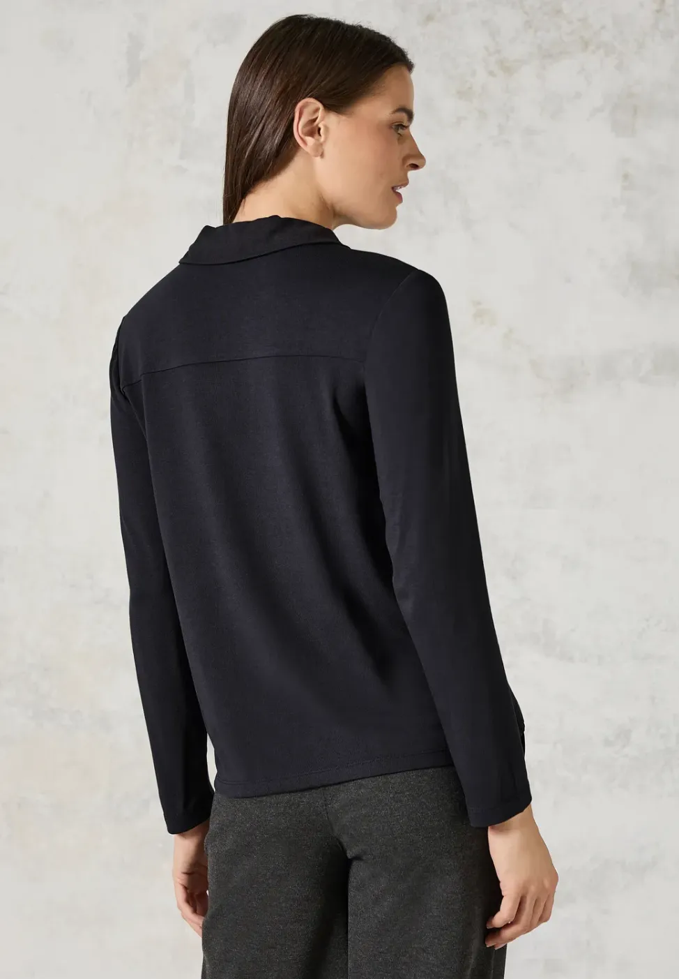 Blouse shirt met materiaalmix