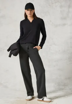 Blouse shirt met materiaalmix