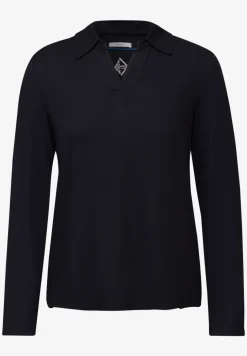 Blouse shirt met materiaalmix
