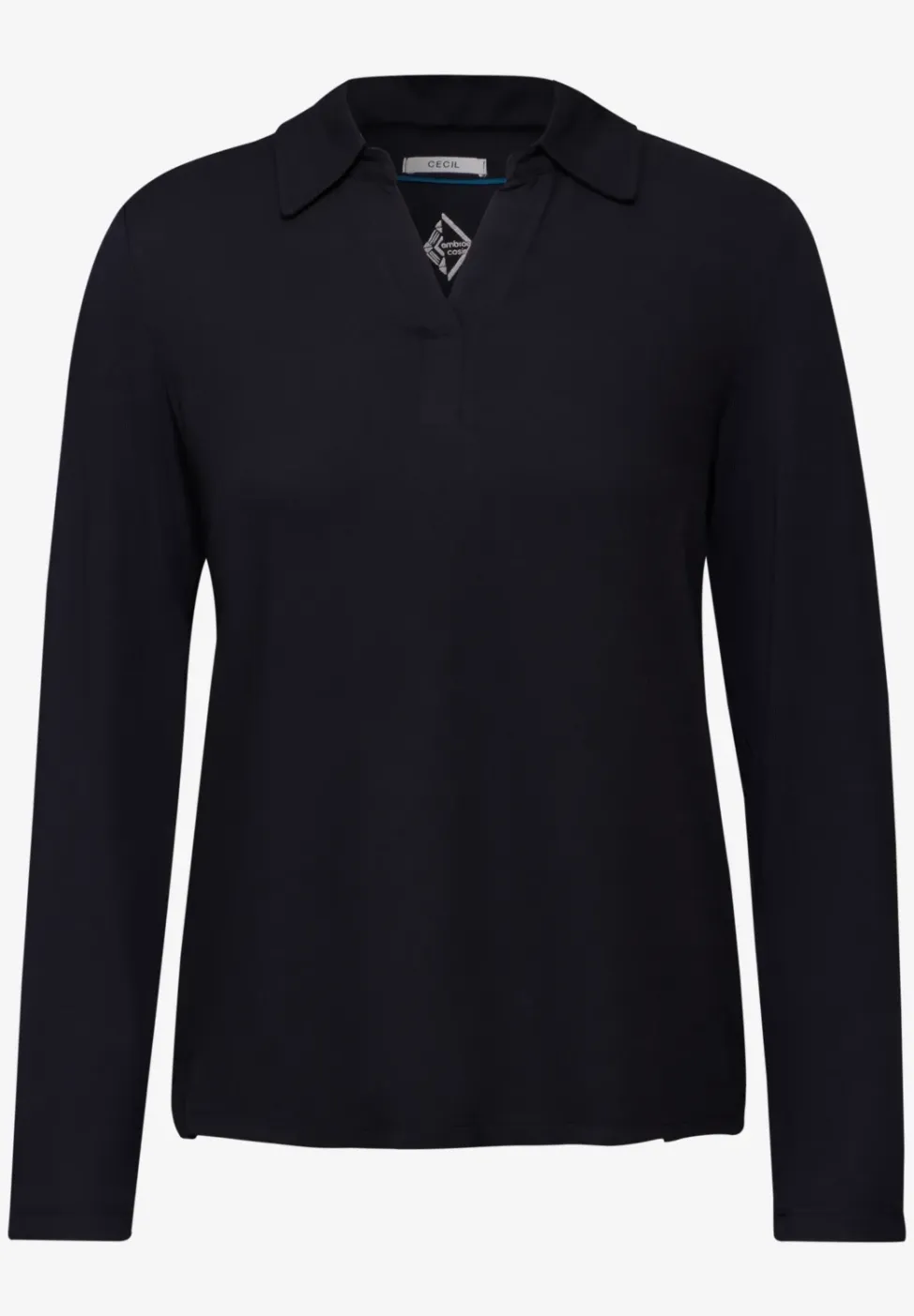 Blouse shirt met materiaalmix