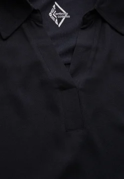 Blouse shirt met materiaalmix