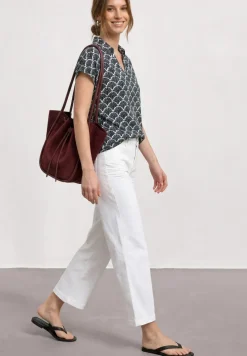 Blouseshirt met overhemdkraag en elastische zoom