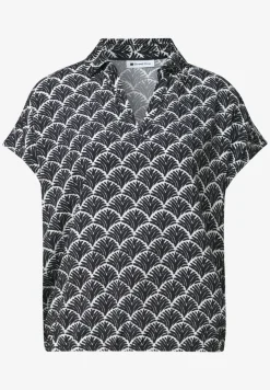 Blouseshirt met overhemdkraag en elastische zoom