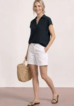 Blouseshirt met overhemdkraag en elastische zoom