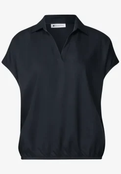 Blouseshirt met overhemdkraag en elastische zoom