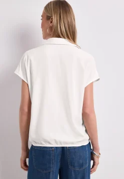 Blouseshirt met overhemdkraag en elastische zoom