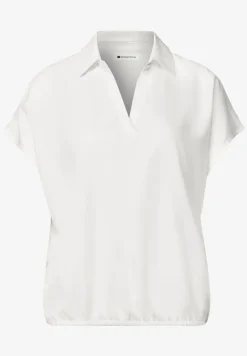 Blouseshirt met overhemdkraag en elastische zoom