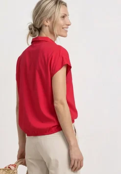 Blouseshirt met overhemdkraag en elastische zoom