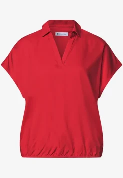 Blouseshirt met overhemdkraag en elastische zoom