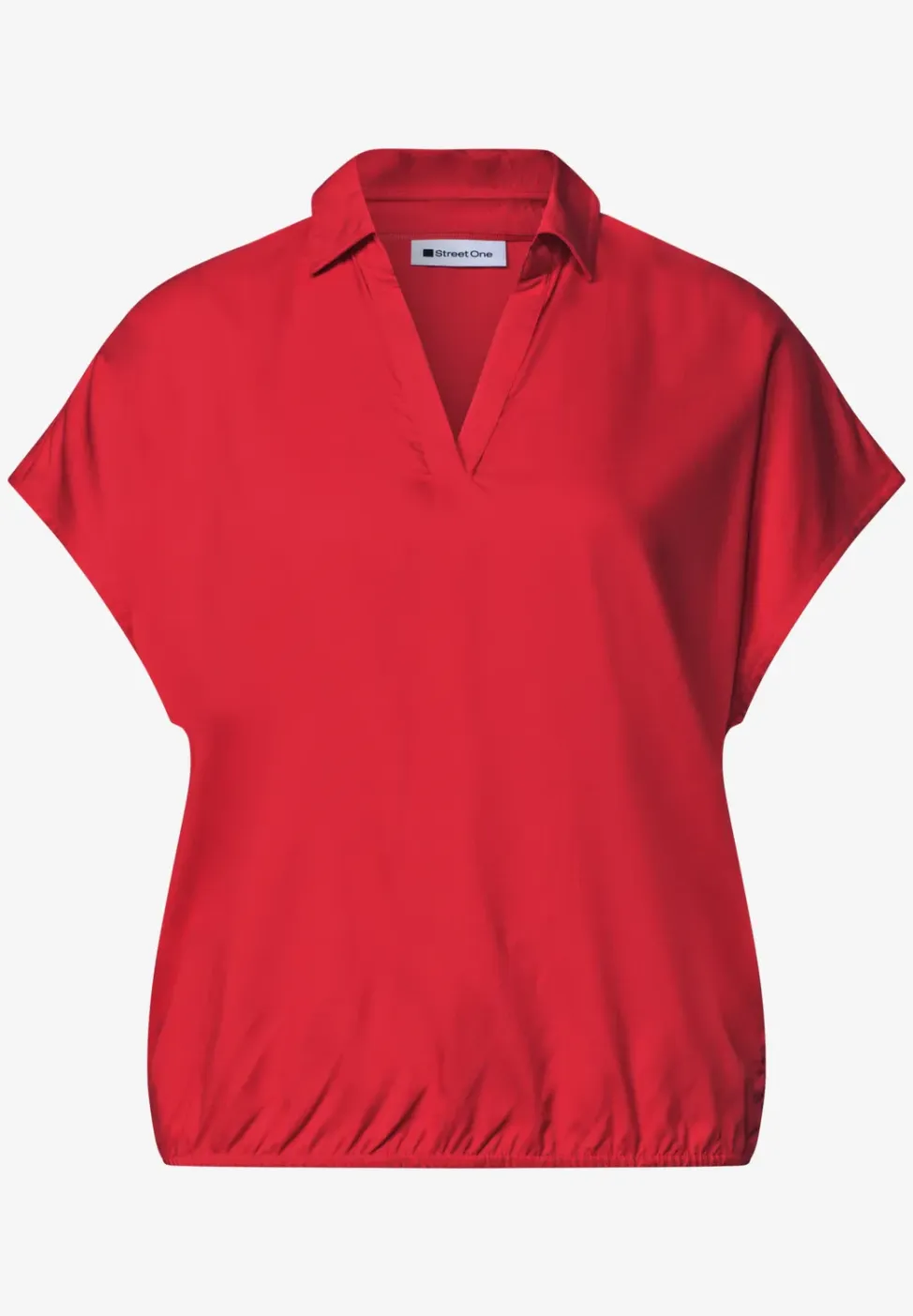 Blouseshirt met overhemdkraag en elastische zoom