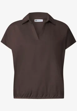 Blouseshirt met overhemdkraag en elastische zoom