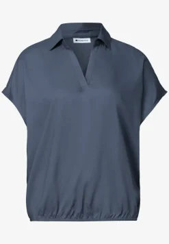 Blouseshirt met overhemdkraag en elastische zoom