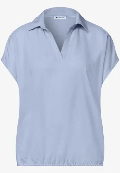 Blouseshirt met overhemdkraag en elastische zoom