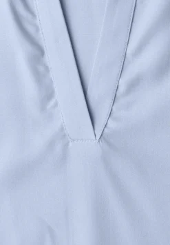 Blouseshirt met overhemdkraag en elastische zoom