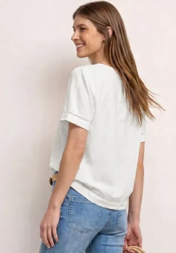 Blouseshirt met ronde hals en tapedetails