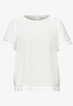 Blouseshirt met ronde hals en tapedetails