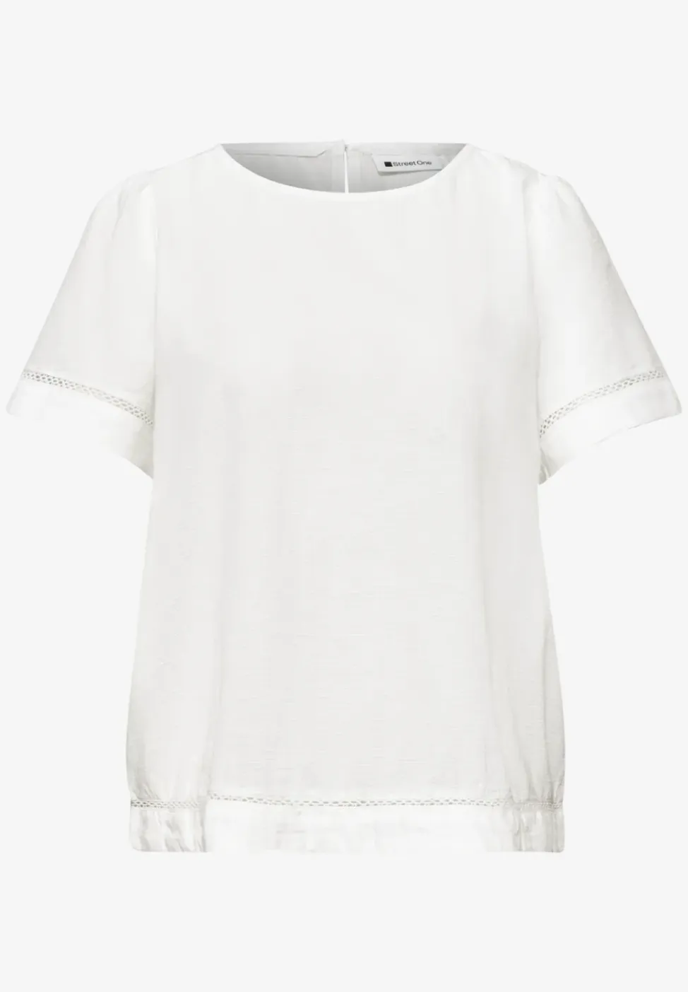 Blouseshirt met ronde hals en tapedetails