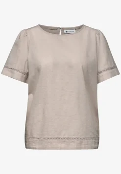 Blouseshirt met ronde hals en tapedetails