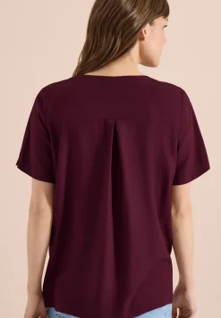 Blouse shirt met V-hals en knoop