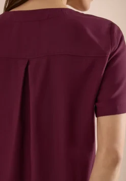Blouse shirt met V-hals en knoop