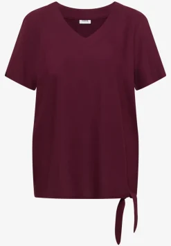 Blouse shirt met V-hals en knoop