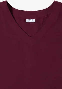 Blouse shirt met V-hals en knoop