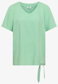 Blouse shirt met V-hals en knoop