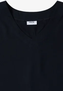 Blouse shirt met V-hals en knoop