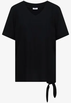 Blouse shirt met V-hals en knoop