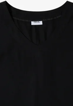 Blouse shirt met V-hals en knoop