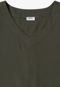 Blouse shirt met V-hals en knoop