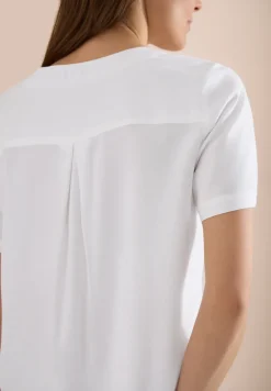 Blouse shirt met V-hals en knoop