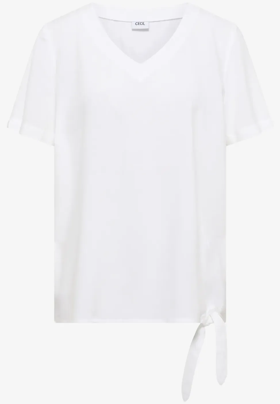 Blouse shirt met V-hals en knoop