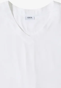 Blouse shirt met V-hals en knoop