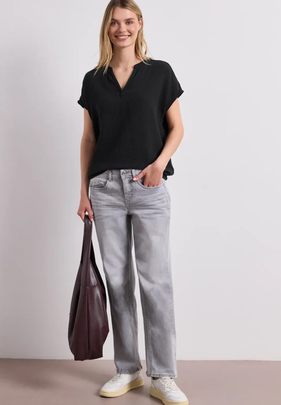 Blouse shirt van mousseline