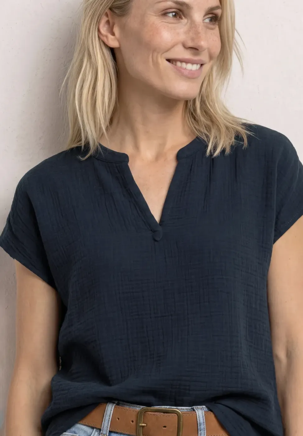 Blouse shirt van mousseline