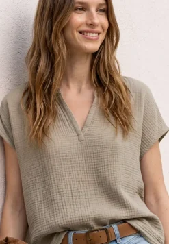 Blouse shirt van mousseline