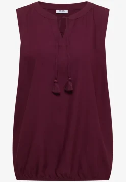 Blousetop met gespleten hals en linten