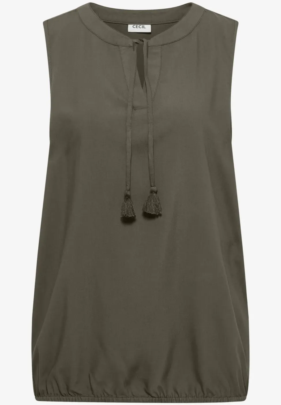 Blousetop met gespleten hals en linten
