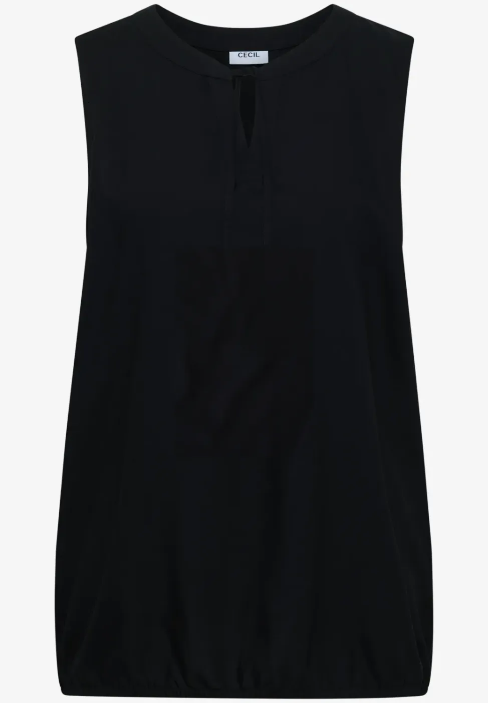 Blousetop met gespleten hals en linten