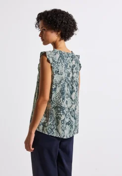 Blousetop met print en ruches