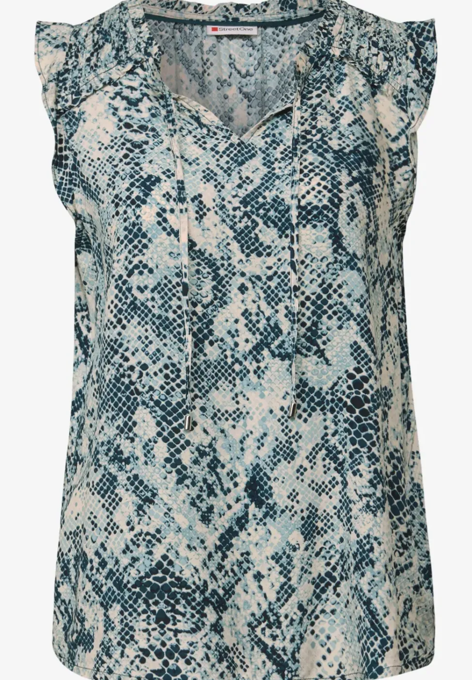 Blousetop met print en ruches